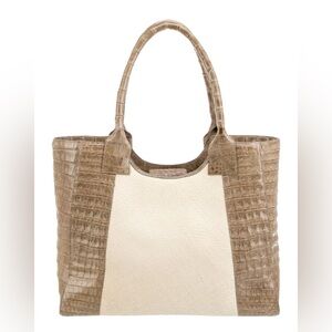 Nancy Gonzalez Raffia + Caiman Tote Bag